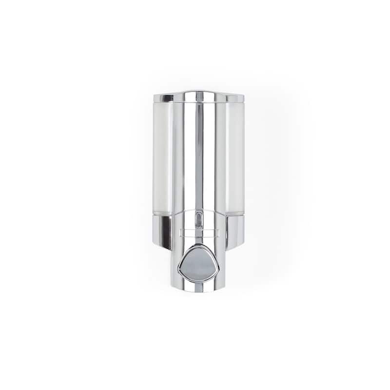 HomeRoots Silver Heavy Duty Plastic Wall Mount Soap Dispenser - 3.25' X '3.5' X '3.5