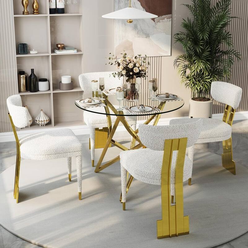 36 inch Clear Glass Round Dining Table