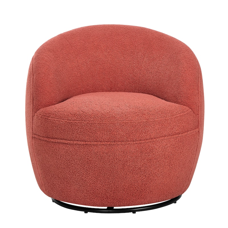 Swivel Single Lounge Sofa Plush Barrel Chair with Thick Foam Padding, Round Armchair Accent Chair Club Chair