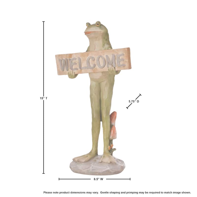 Resin Garden Welcome Frog 15" - 15