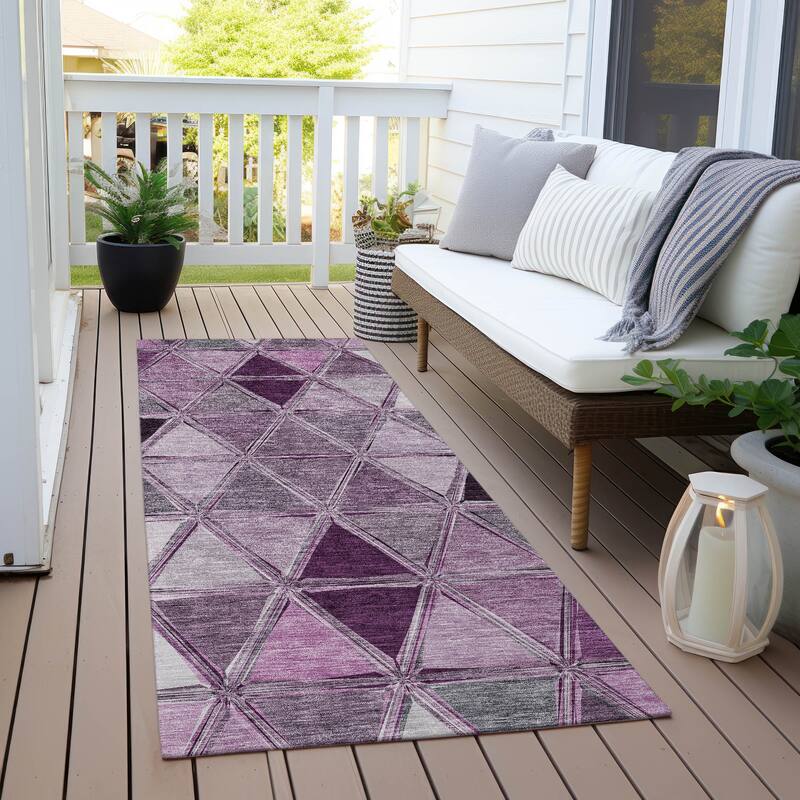 Machine Washable Indoor/ Outdoor Chantille Modern Diamonds Rug