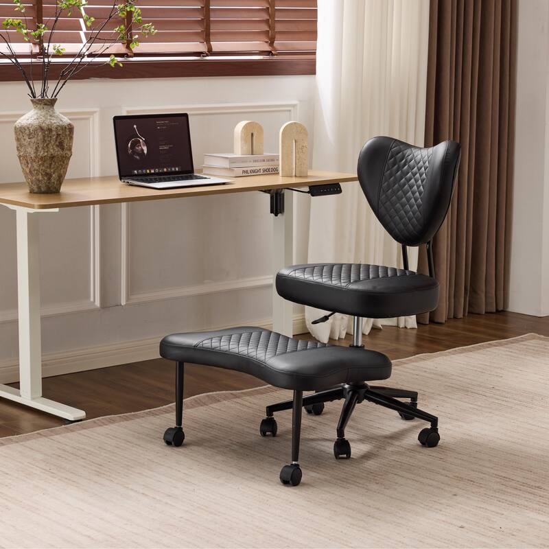 Meditation chair, an ergonomic cross-legged seating chair, with lumbar support and a height-adjustable seat cushion