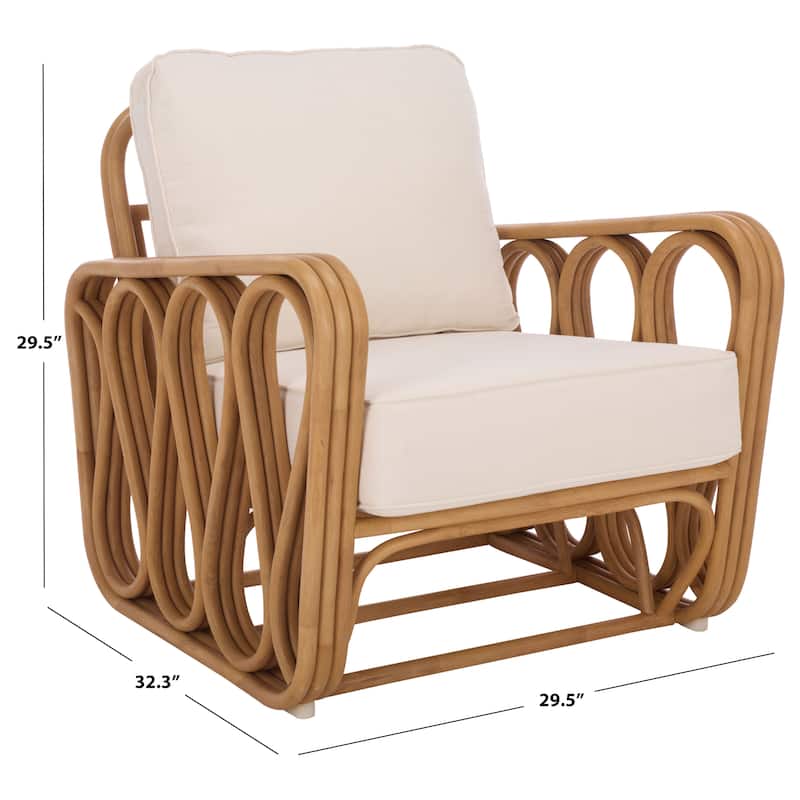 SAFAVIEH Couture Malina Rattan Pole Accent Chair - 30"W x 32"D x 30"H