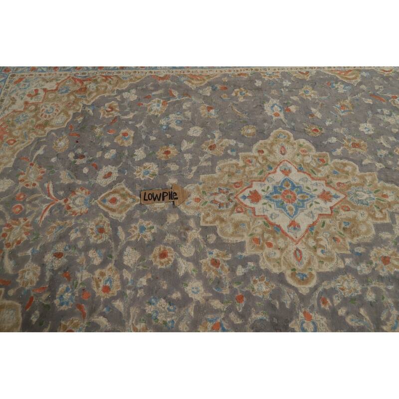 Traditional Gray Tabriz Persian Area Rug Hand-Knotted Wool Carpet - 7'11"x 11'5"