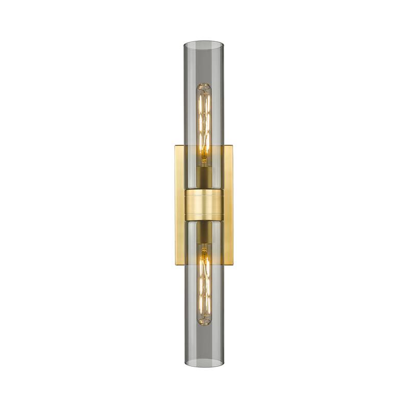 Innovations Lighting Ballston Urban - 2 Light 11" Wall-Mounted Bath Vanity Light - Satin Gold/Light Smoke