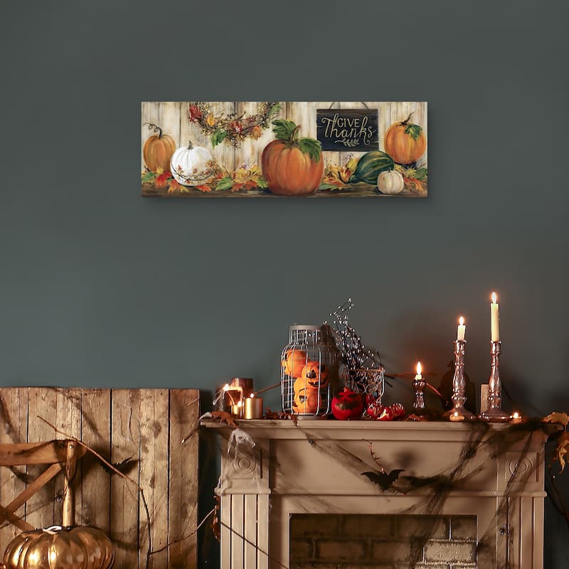 Give Thanks Pumpkins by Marilyn Dunlap Canvas Art Print