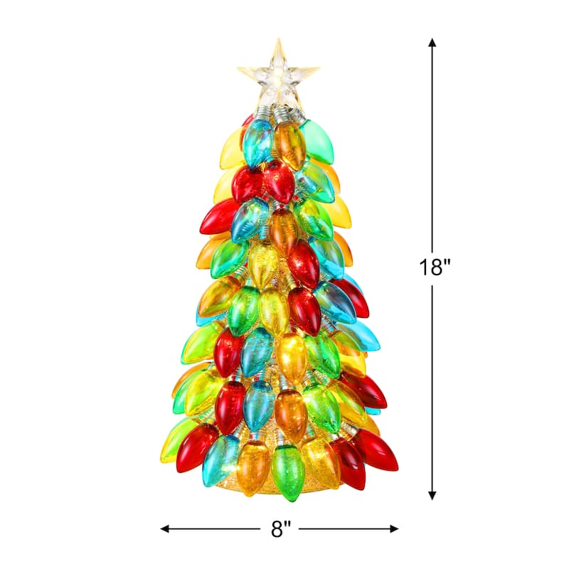 18 in. Retro C9 Bulb Tree - Multi-color