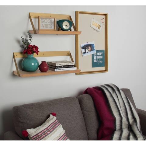 Kate and Laurel Rowan Wood and Metal Shelf Set - 2 Piece