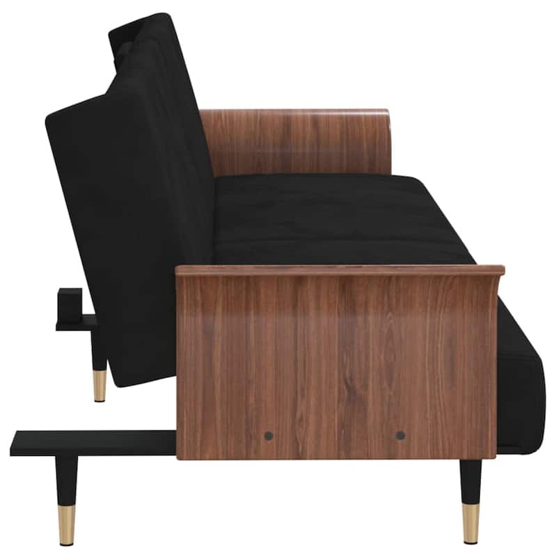 vidaXL Sofa Bed Convertible Sofa Bed with Cup Holders for Living Room Velvet - 88.2" x 35" x 27.6"