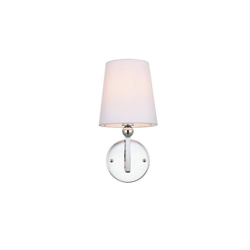 Cole 1 Light Black and Clear Bath Sconce - 6 - Chrome