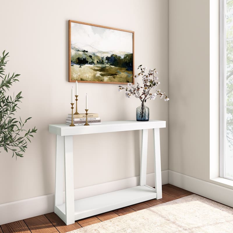 Plank and Beam Classic Console Table with Shelf - 46" - White