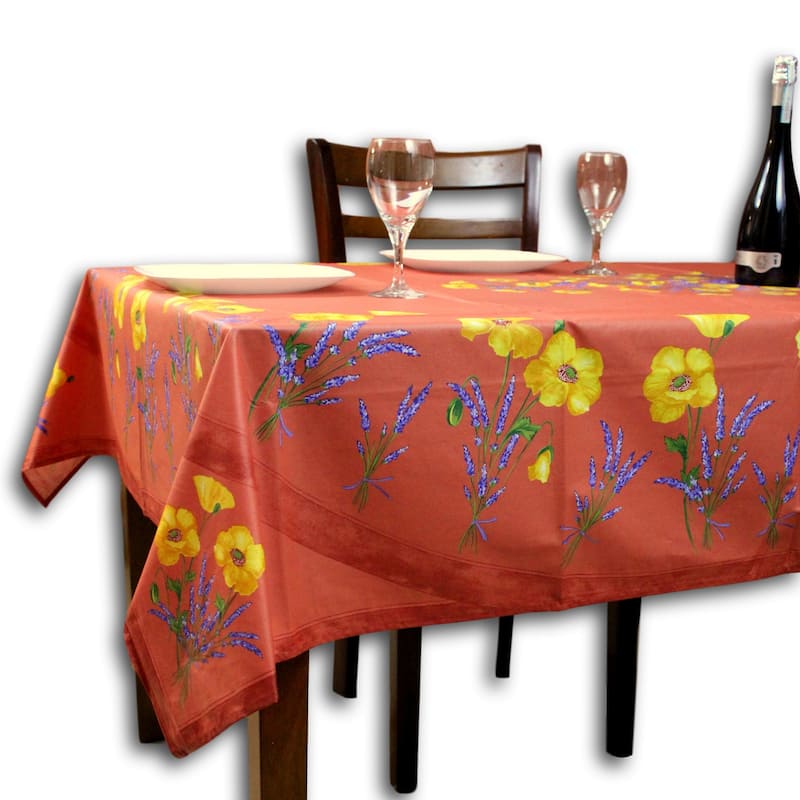Wipeable Spill Resistant Provencal Cotton Cannes Collection Tablecloth