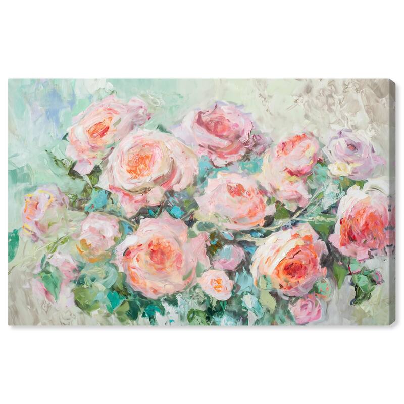 Cabbage Rose Charm Canvas by Art Remedy, Gallery Wrapped - 15" x 10"