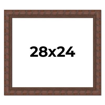 28x24 Frame Pewter Solid Wood Picture Frame Width 1.625 Inches | Interior Frame Depth 0.6875 Inches
