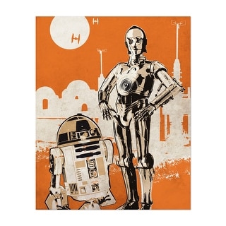 Retro Pop C3P0 art Illustrations C3PO R2D2 Star Wars Art Print