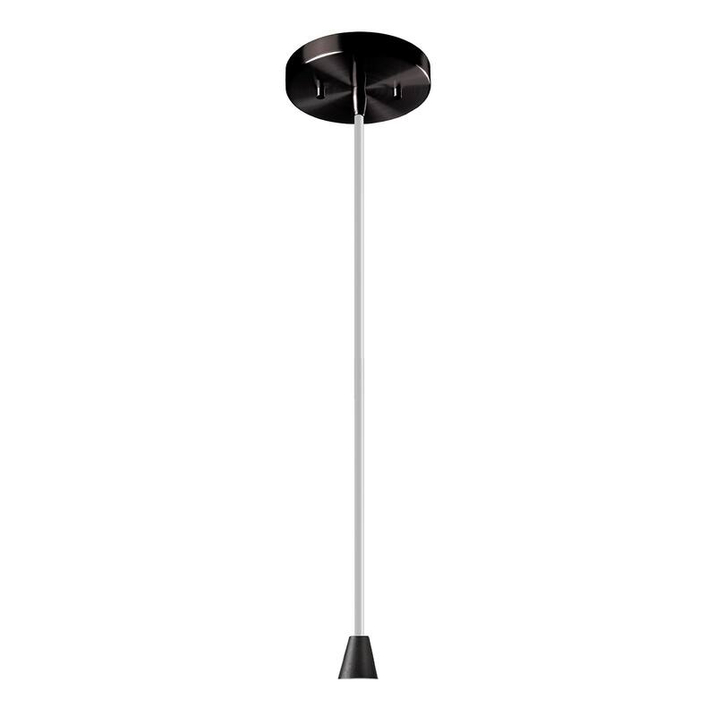 Justice Design Group Ceramic Discus Pendant - Bisque - Matte Black/White Cord/Bisque