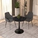 preview thumbnail 1 of 18, Bristol 24" Round Minimalist Dining Table for 4, Sintered Stone Top & Black Iron Pedestal Base for Kitchen & Dining Room