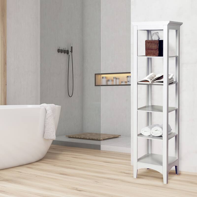 Teamson Home Madison Freestanding Linen Tower - 13"L x 15"W x 63"H