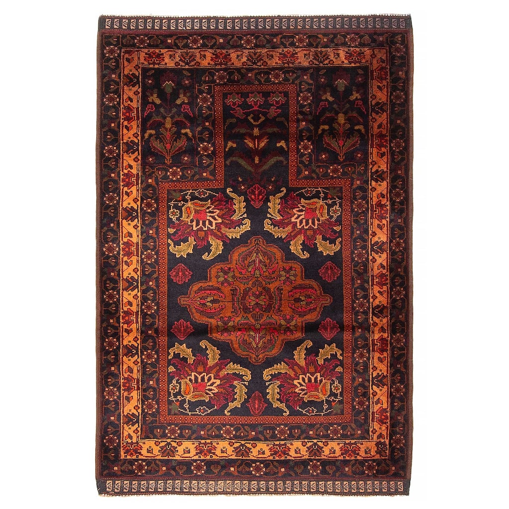 Teimani Black Rug 3'2" x 4'10" - 3'2 x 4'10
