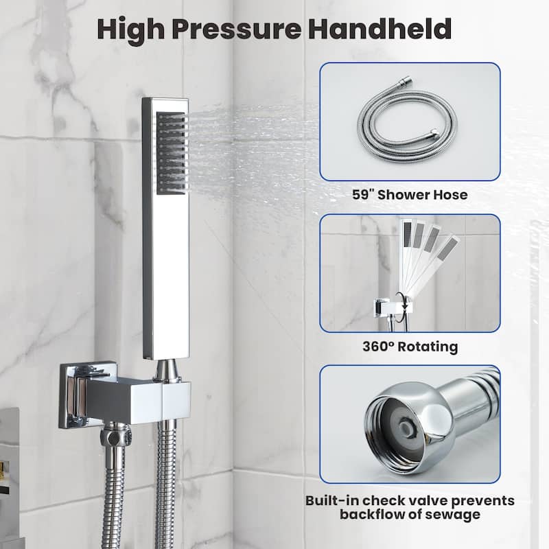 3-function Pressure Balance Shower Set with 10 in Shower Head(Valve Included)