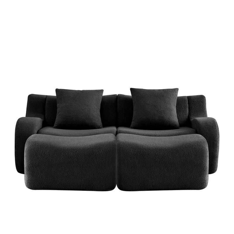 GDF Studio - Fairford 2-Seat Modular Sofa with Chaise & Curved Armrests