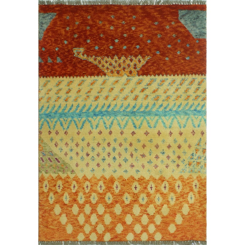 Balochi Parvana Ivory/Red Rug - 3'0" x 4'9"