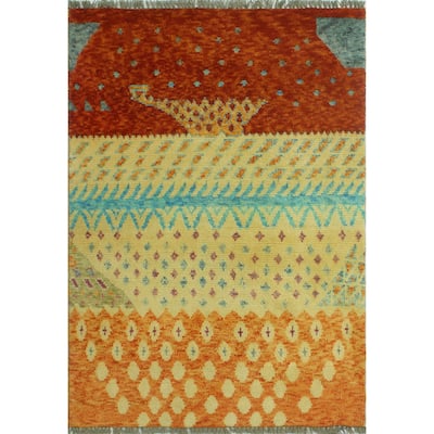 Balochi Parvana Ivory/Red Rug - 3'0" x 4'9"