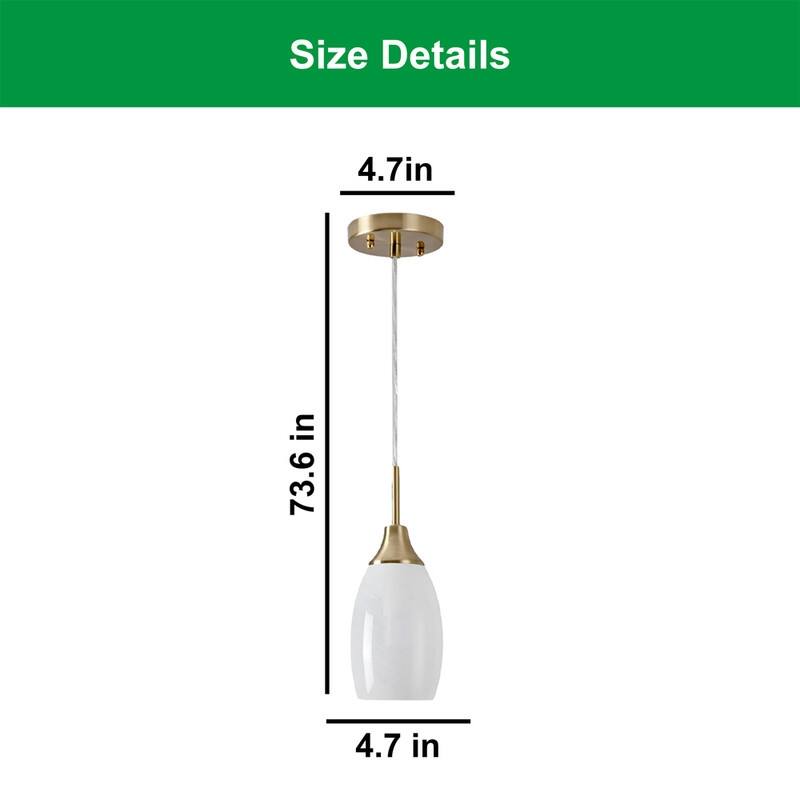4.72” Hanging light gold light fixture art glass pendant light