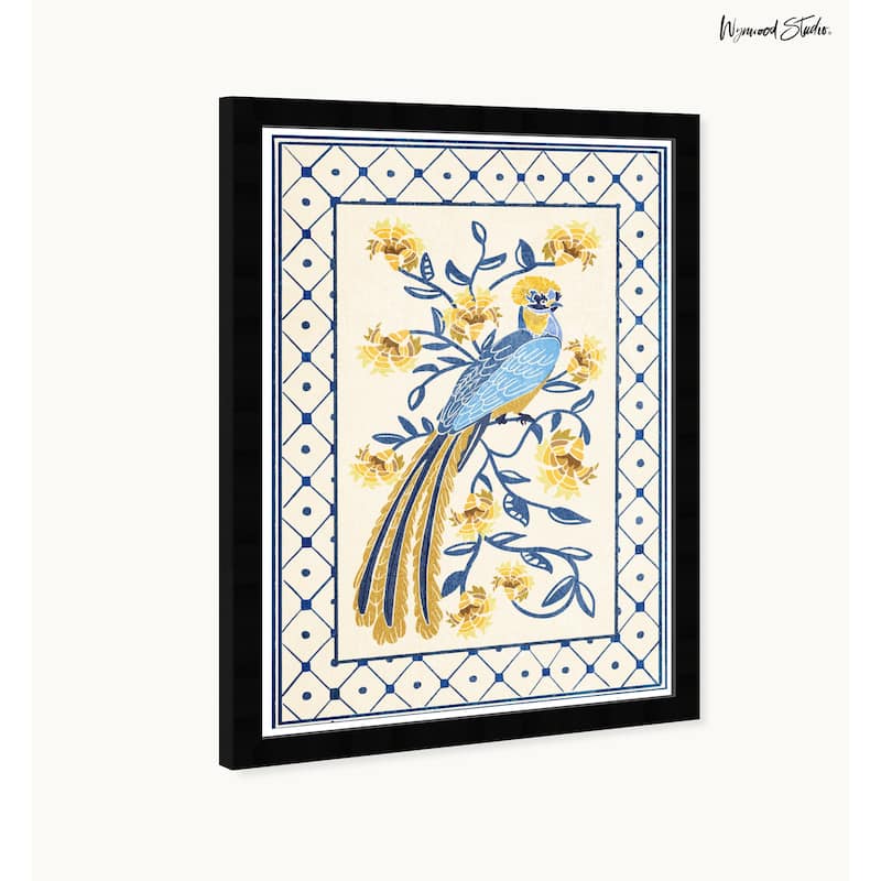 Wynwood Studio Tropical Avian Azul Framed Tropical Chinoiserie Art Prints
