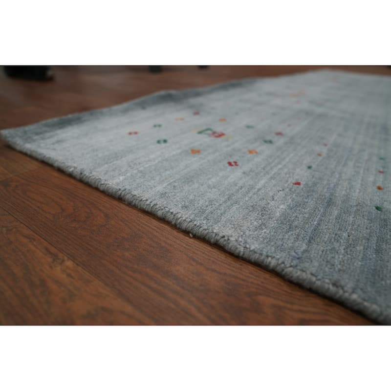 Tribal Gabbeh Oriental Area Rug Handmade Orange Silk Carpet - 8'3" x 9'10"