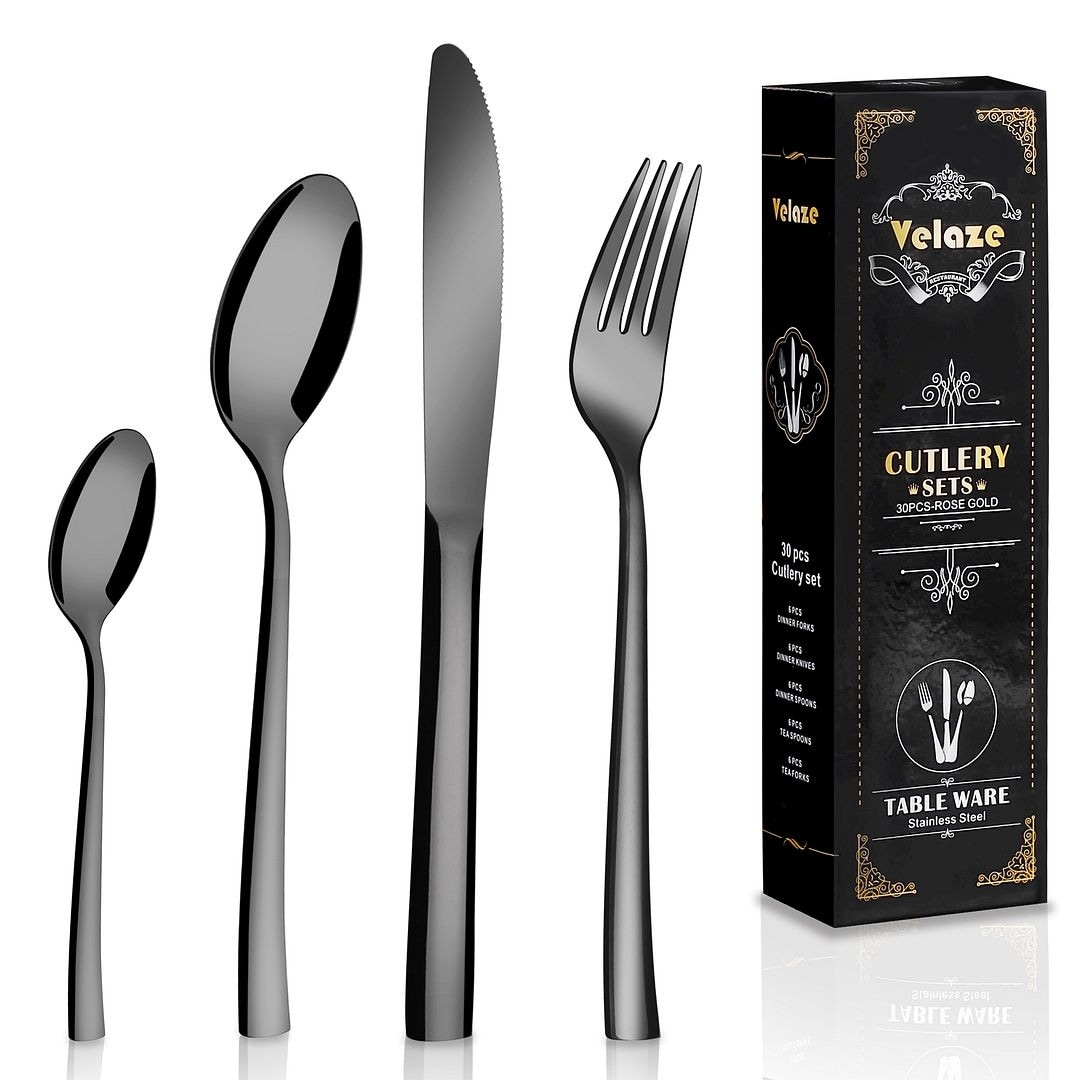 Dessert Fork Set Premium Stainless Steel Leaf Shaped Rainbow Metal Teaspoon 