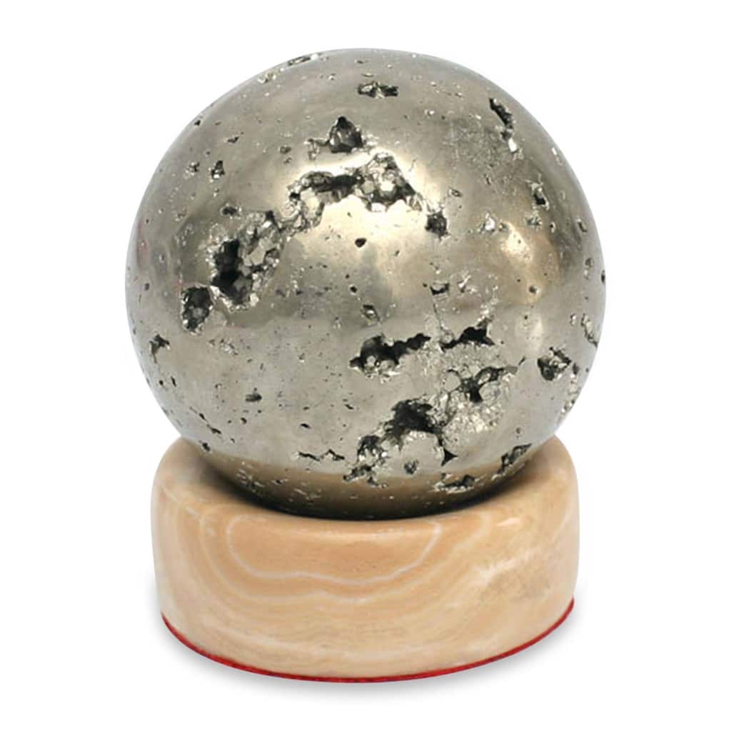 Handmade Magic Pyrite Sphere Sculpture (Peru)