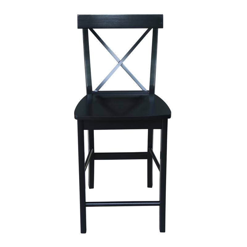 International Concepts Solid Wood X-Back Stool