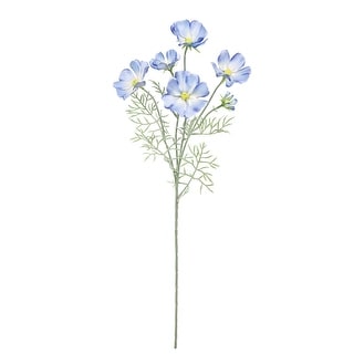 Set of 6 Blue Artificial Cosmos Flower Stem Spray 24in - 24