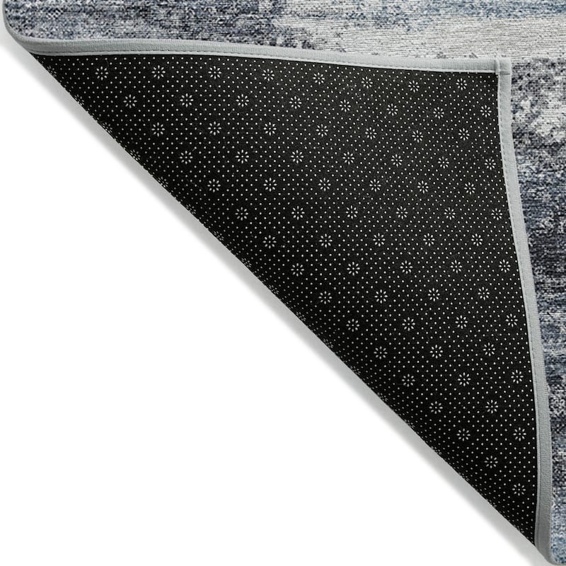 Machine Washable Indoor/ Outdoor Abstract Modern Chantille Rug