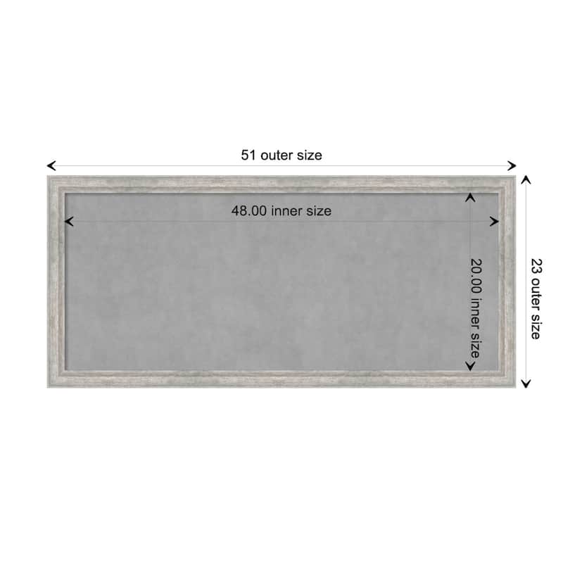 Amanti Art Angled Silver Framed Magnetic Board - Board Size 48x20