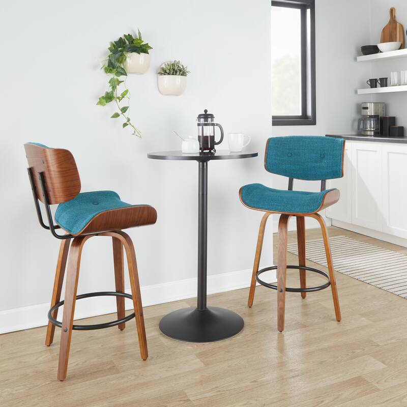 Carson Carrington Leksand 26" Fixed-Height Counter Stool with Bent Wood Legs (Set of 2)