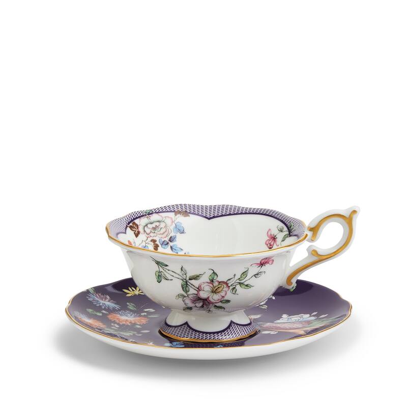 Wedgwood Wonderlust Midnight Crane Teacup and Saucer Set