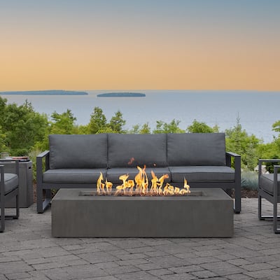 Provo Low Rectangle Propane Fire Table in Carbon