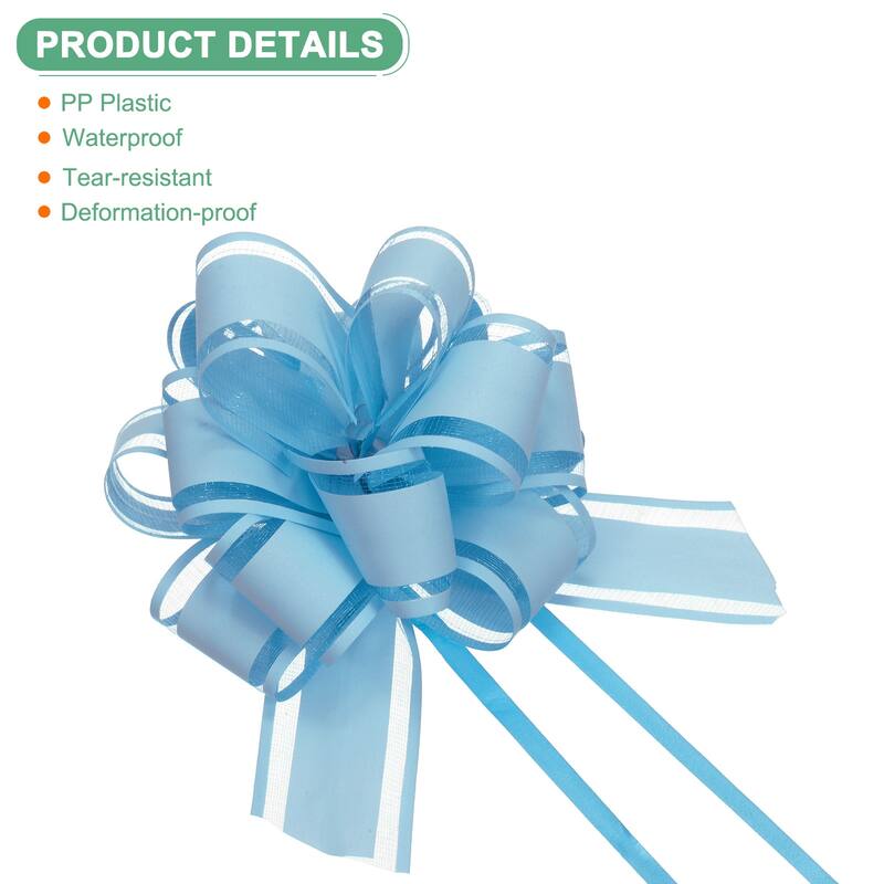 10pcs Large Pull Bow 6 Inch Bows for Wedding Baskets Decorations - Blue