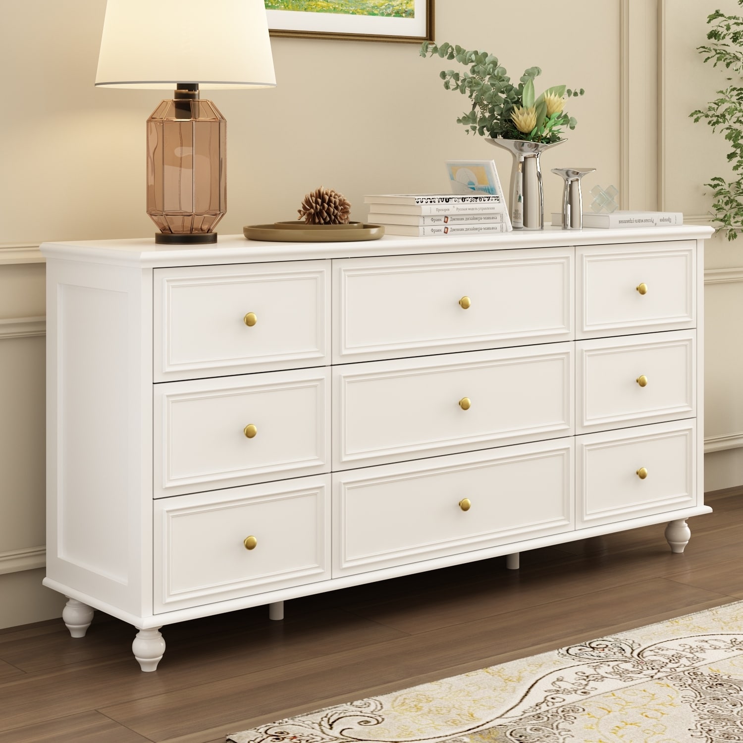 cream lacquer dresser Timechee 63'' W White Chest Srorage Cabinet Drawers long prom dresses 2023 close functionality enhances smooth 6 drawer dresser Audrey Hepburn's little black Option:Corset + skirt