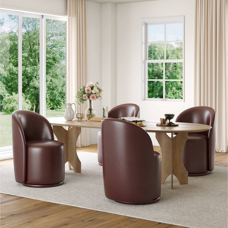 Modern Armless 360-Degree Swivel Dining Chair Barrel Chair