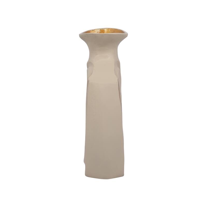 Sagebrook Home Metal Gold/Nude Rectangle Embossed Swirl Vase