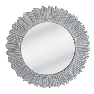 Oakville Antique Gray Round Mirror