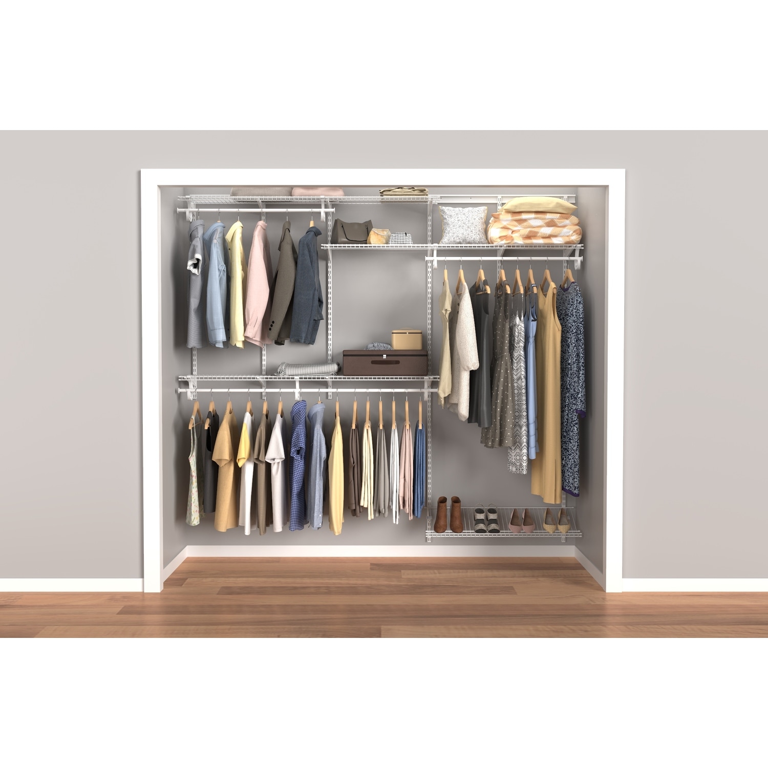 ClosetMaid ShelfTrack 7-ft to 10-ft x 12-in White Wire Closet Kit