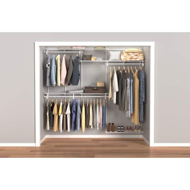 ClosetMaid ShelfTrack 5ft to 8ft Closet Organizer Kit, White