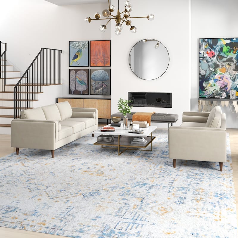 Fatih Mid Century Velvet Sofa Set