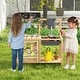 preview thumbnail 10 of 8, Natural Wooden Backyard Mud Kitchen for Kids with Real Water Play Sink Garden Cups and Cooking Set - 27" L x 11.5" W x 33.5" H