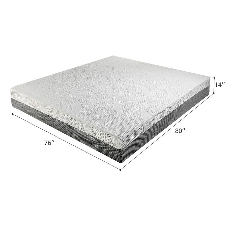 GDFStudio Evander 14-Inch King Mattress with Plush Thick Design and Breathable