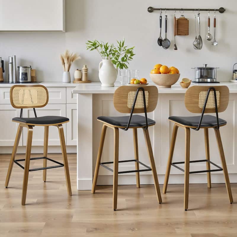 26-Inch Upholstered Counter/ Bar Stools Set of 2 or 3 - 35.1"H x 17.7"W x 19.5"D